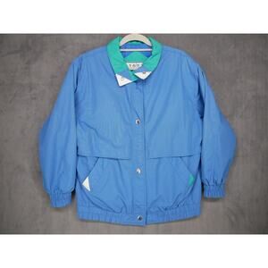 Vintage 90s Sailing Jacket IZZI Size Med Teal Blue